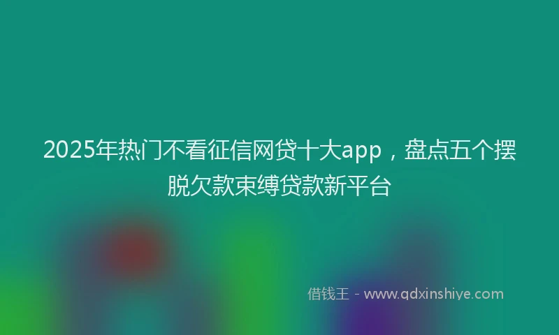 2025年热门不看征信网贷十大app，盘点五个摆脱欠款束缚贷款新平台