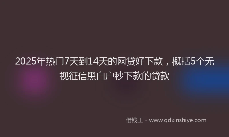 2025年热门7天到14天的网贷好下款，概括5个无视征信黑白户秒下款的贷款