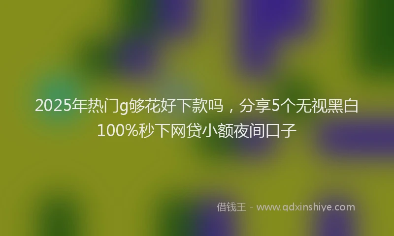 2025年热门g够花好下款吗，分享5个无视黑白100%秒下网贷小额夜间口子