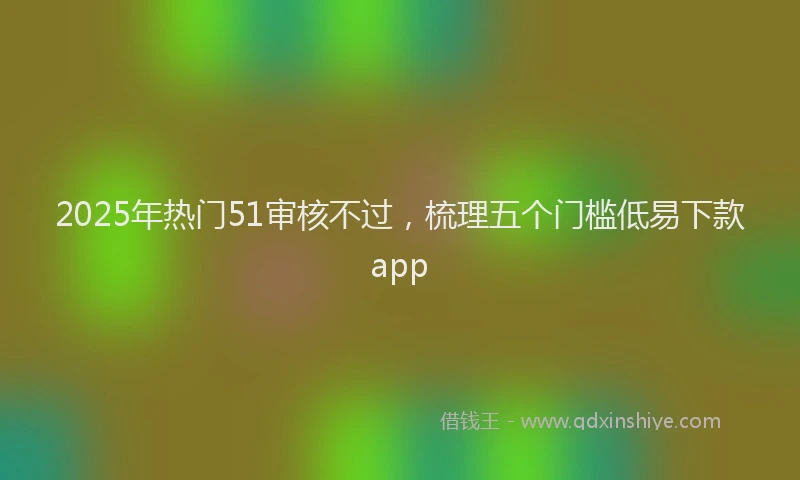 2025年热门51审核不过，梳理五个门槛低易下款app