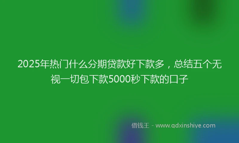 2025年热门什么分期贷款好下款多，总结五个无视一切包下款5000秒下款的口子