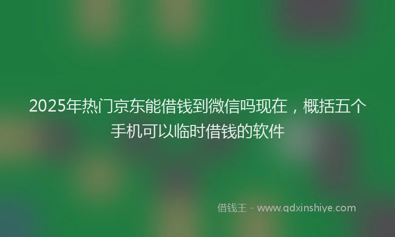 2025年热门京东能借钱到微信吗现在，概括五个手机可以临时借钱的软件