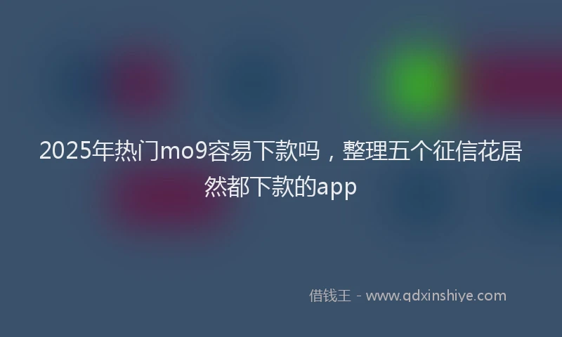 2025年热门mo9容易下款吗，整理五个征信花居然都下款的app