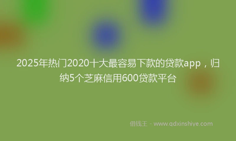 2025年热门2020十大最容易下款的贷款app，归纳5个芝麻信用600贷款平台
