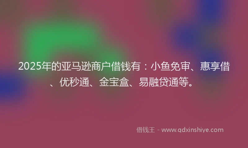 2025年的亚马逊商户借钱有：小鱼免审、惠享借、优秒通、金宝盒、易融贷通等。