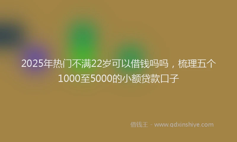 2025年热门不满22岁可以借钱吗吗，梳理五个1000至5000的小额贷款口子