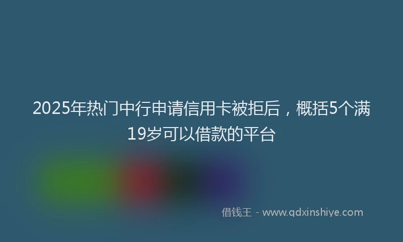 2025年热门中行申请信用卡被拒后，概括5个满19岁可以借款的平台