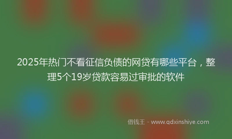 2025年热门不看征信负债的网贷有哪些平台，整理5个19岁贷款容易过审批的软件