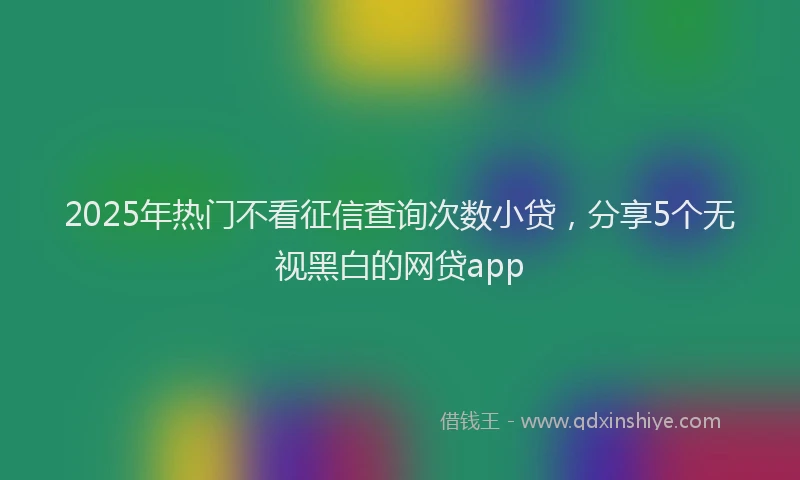 2025年热门不看征信查询次数小贷，分享5个无视黑白的网贷app