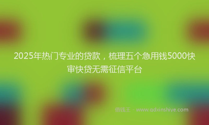 2025年热门专业的贷款，梳理五个急用钱5000快审快贷无需征信平台