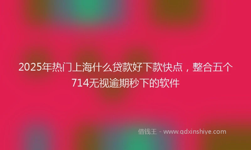 2025年热门上海什么贷款好下款快点，整合五个714无视逾期秒下的软件
