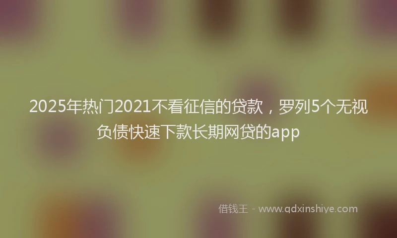 2025年热门2021不看征信的贷款，罗列5个无视负债快速下款长期网贷的app