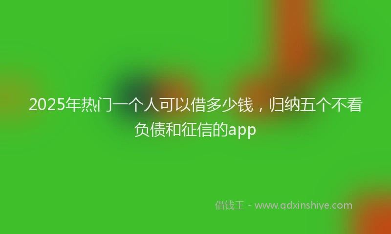 2025年热门一个人可以借多少钱，归纳五个不看负债和征信的app