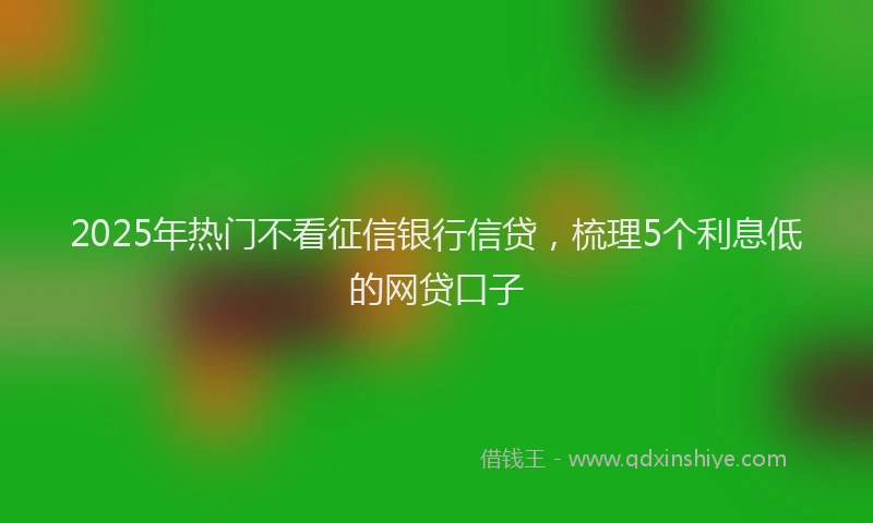 2025年热门不看征信银行信贷，梳理5个利息低的网贷口子
