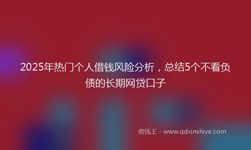 2025年热门个人借钱风险分析，总结5个不看负债的长期网贷口子