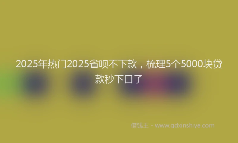 2025年热门2025省呗不下款，梳理5个5000块贷款秒下口子