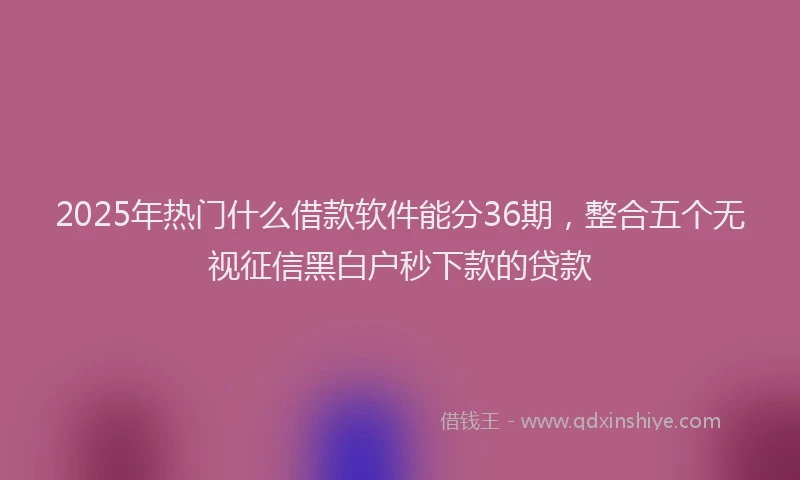 2025年热门什么借款软件能分36期，整合五个无视征信黑白户秒下款的贷款