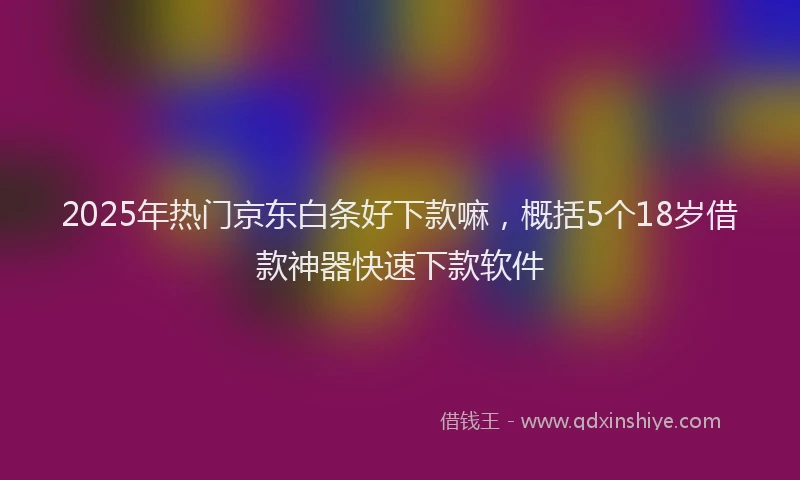 2025年热门京东白条好下款嘛，概括5个18岁借款神器快速下款软件