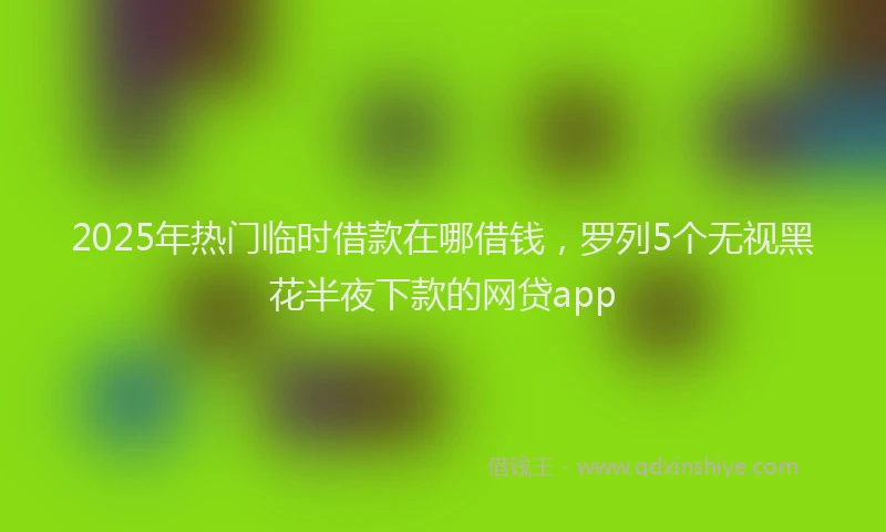 2025年热门临时借款在哪借钱，罗列5个无视黑花半夜下款的网贷app