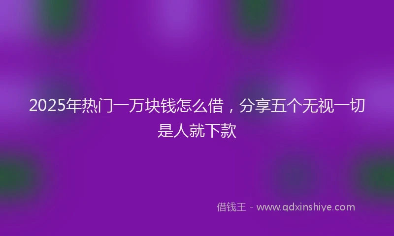 2025年热门一万块钱怎么借，分享五个无视一切是人就下款