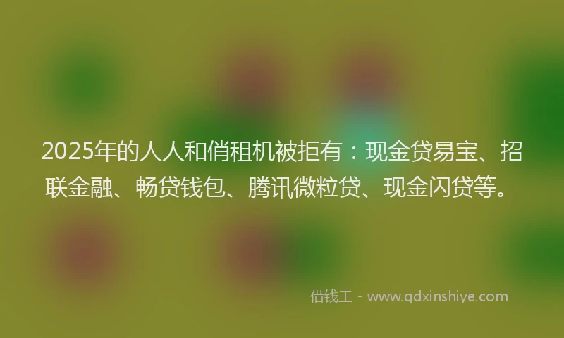 2025年的人人和俏租机被拒有：现金贷易宝、招联金融、畅贷钱包、腾讯微粒贷、现金闪贷等。