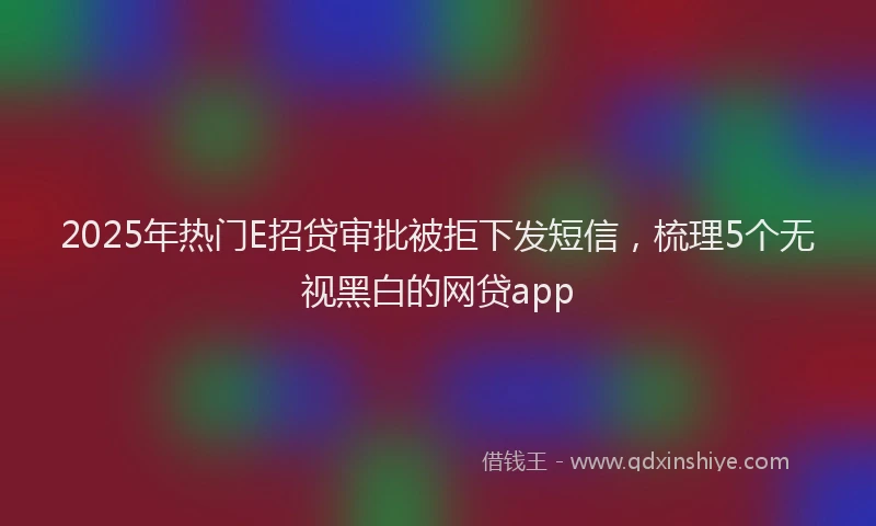 2025年热门E招贷审批被拒下发短信，梳理5个无视黑白的网贷app