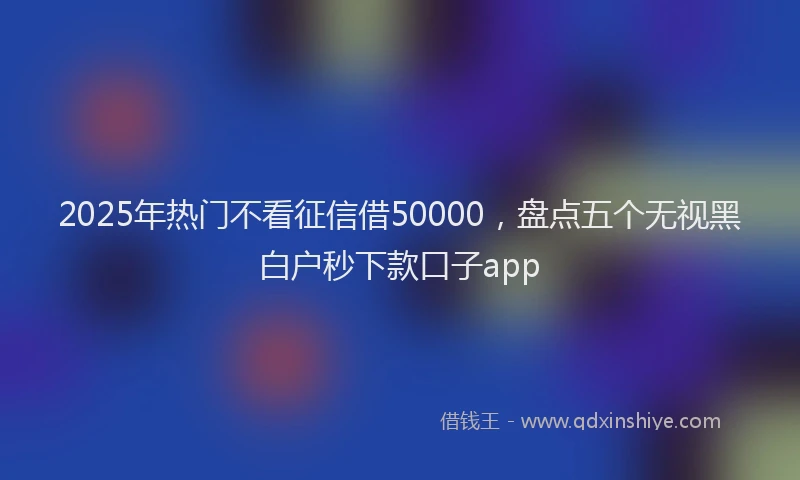 2025年热门不看征信借50000，盘点五个无视黑白户秒下款口子app