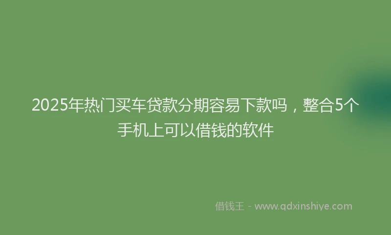 2025年热门买车贷款分期容易下款吗，整合5个手机上可以借钱的软件