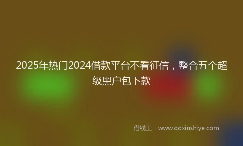 2025年热门2024借款平台不看征信，整合五个超级黑户包下款
