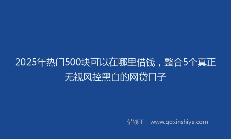 2025年热门500块可以在哪里借钱，整合5个真正无视风控黑白的网贷口子