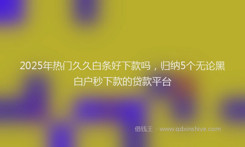 2025年热门久久白条好下款吗，归纳5个无论黑白户秒下款的贷款平台