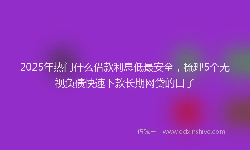 2025年热门什么借款利息低最安全，梳理5个无视负债快速下款长期网贷的口子