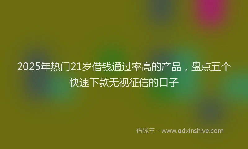 2025年热门21岁借钱通过率高的产品，盘点五个快速下款无视征信的口子