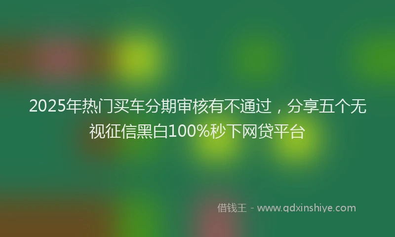 2025年热门买车分期审核有不通过，分享五个无视征信黑白100%秒下网贷平台