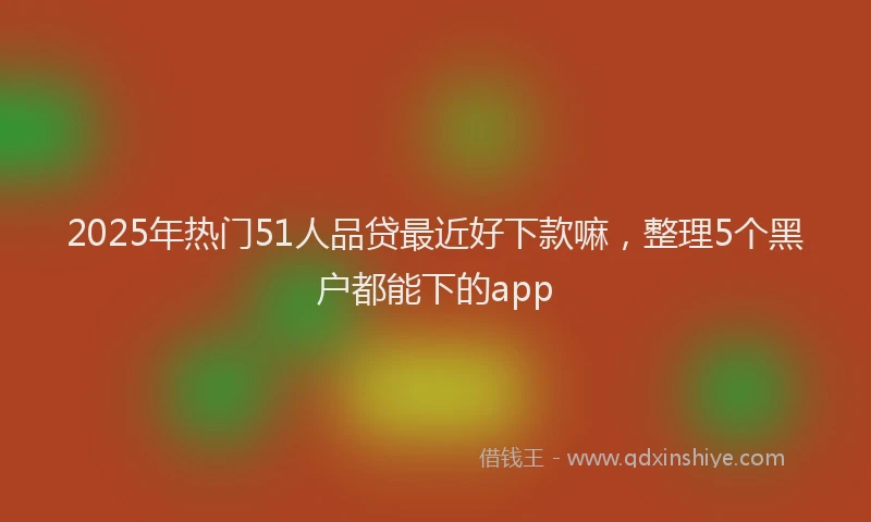 2025年热门51人品贷最近好下款嘛，整理5个黑户都能下的app