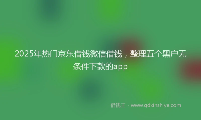 2025年热门京东借钱微信借钱，整理五个黑户无条件下款的app