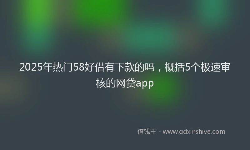 2025年热门58好借有下款的吗，概括5个极速审核的网贷app