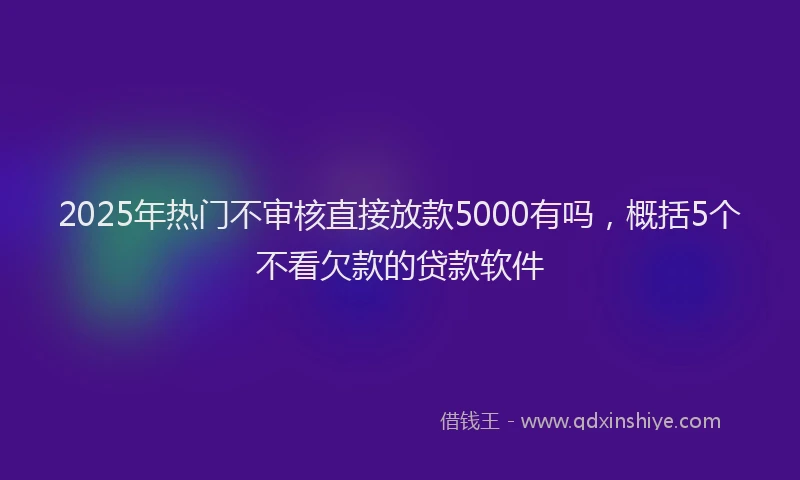 2025年热门不审核直接放款5000有吗，概括5个不看欠款的贷款软件