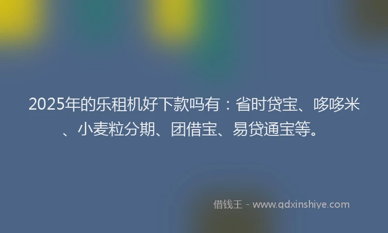 2025年的乐租机好下款吗有：省时贷宝、哆哆米、小麦粒分期、团借宝、易贷通宝等。