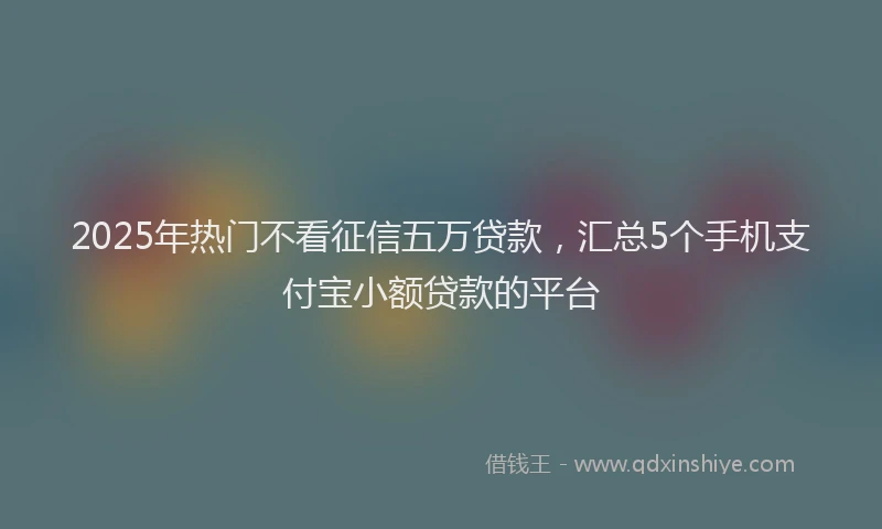 2025年热门不看征信五万贷款，汇总5个手机支付宝小额贷款的平台