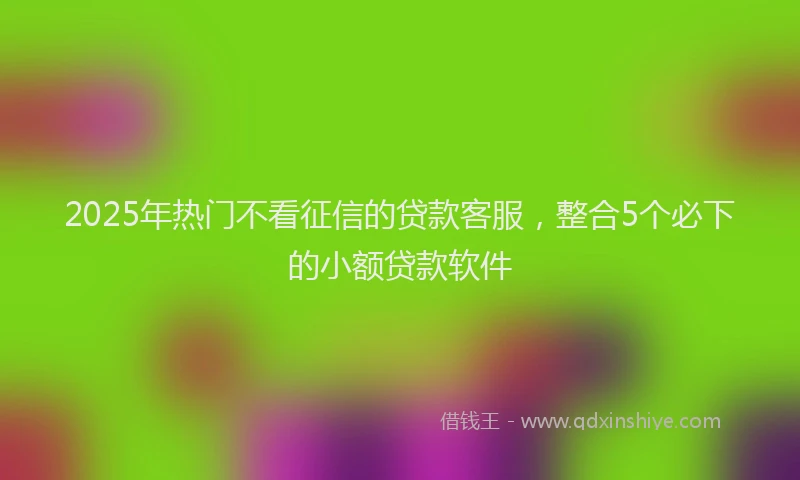2025年热门不看征信的贷款客服，整合5个必下的小额贷款软件