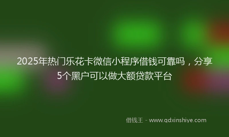 2025年热门乐花卡微信小程序借钱可靠吗，分享5个黑户可以做大额贷款平台