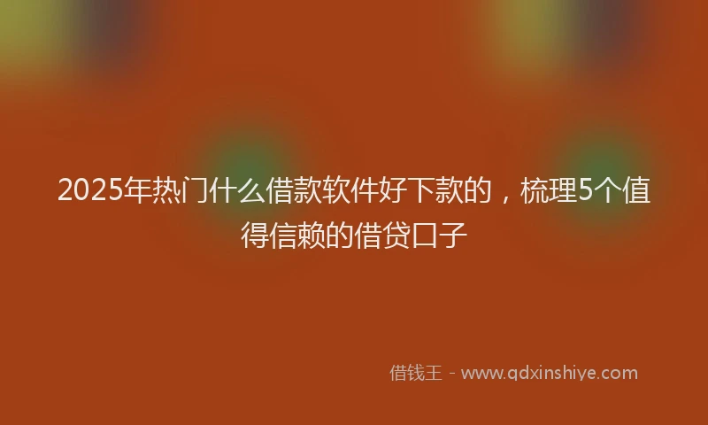 2025年热门什么借款软件好下款的，梳理5个值得信赖的借贷口子