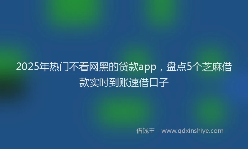 2025年热门不看网黑的贷款app，盘点5个芝麻借款实时到账速借口子