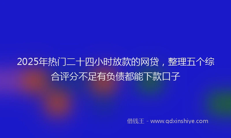 2025年热门二十四小时放款的网贷，整理五个综合评分不足有负债都能下款口子