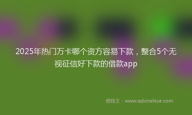 2025年热门万卡哪个资方容易下款，整合5个无视征信好下款的借款app