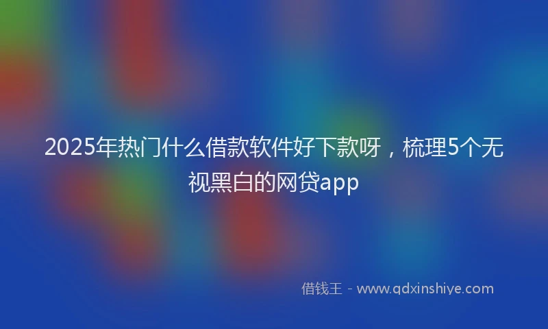 2025年热门什么借款软件好下款呀，梳理5个无视黑白的网贷app