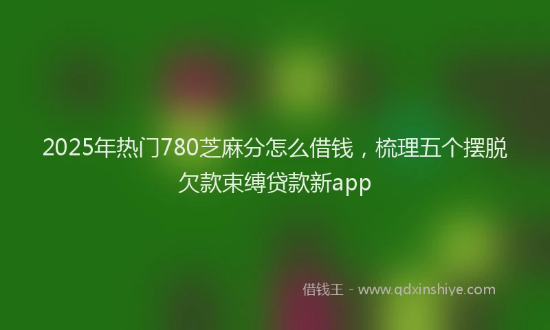 2025年热门780芝麻分怎么借钱，梳理五个摆脱欠款束缚贷款新app