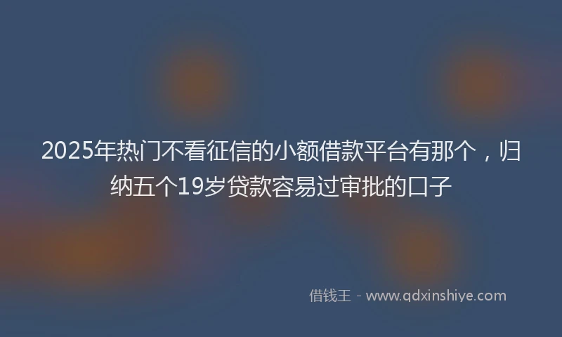 2025年热门不看征信的小额借款平台有那个，归纳五个19岁贷款容易过审批的口子
