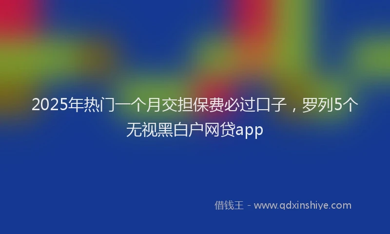 2025年热门一个月交担保费必过口子，罗列5个无视黑白户网贷app